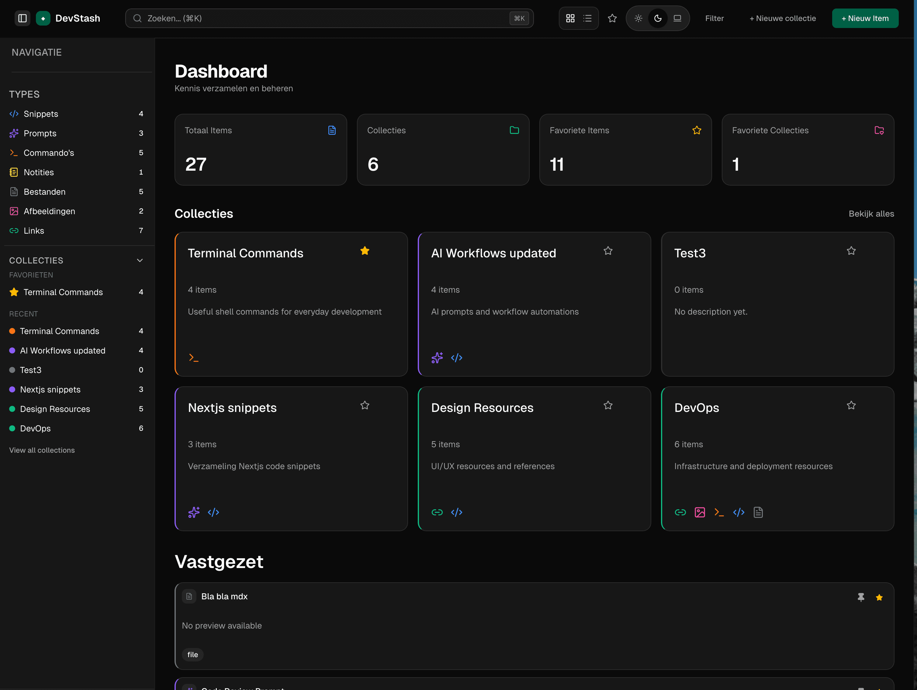 DevStash preview 1